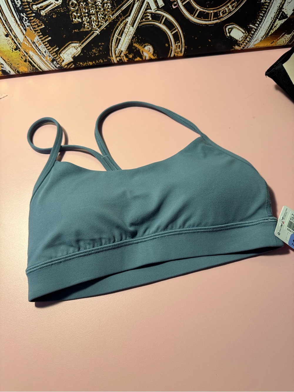 lululemon athletica teal strappy sports bra